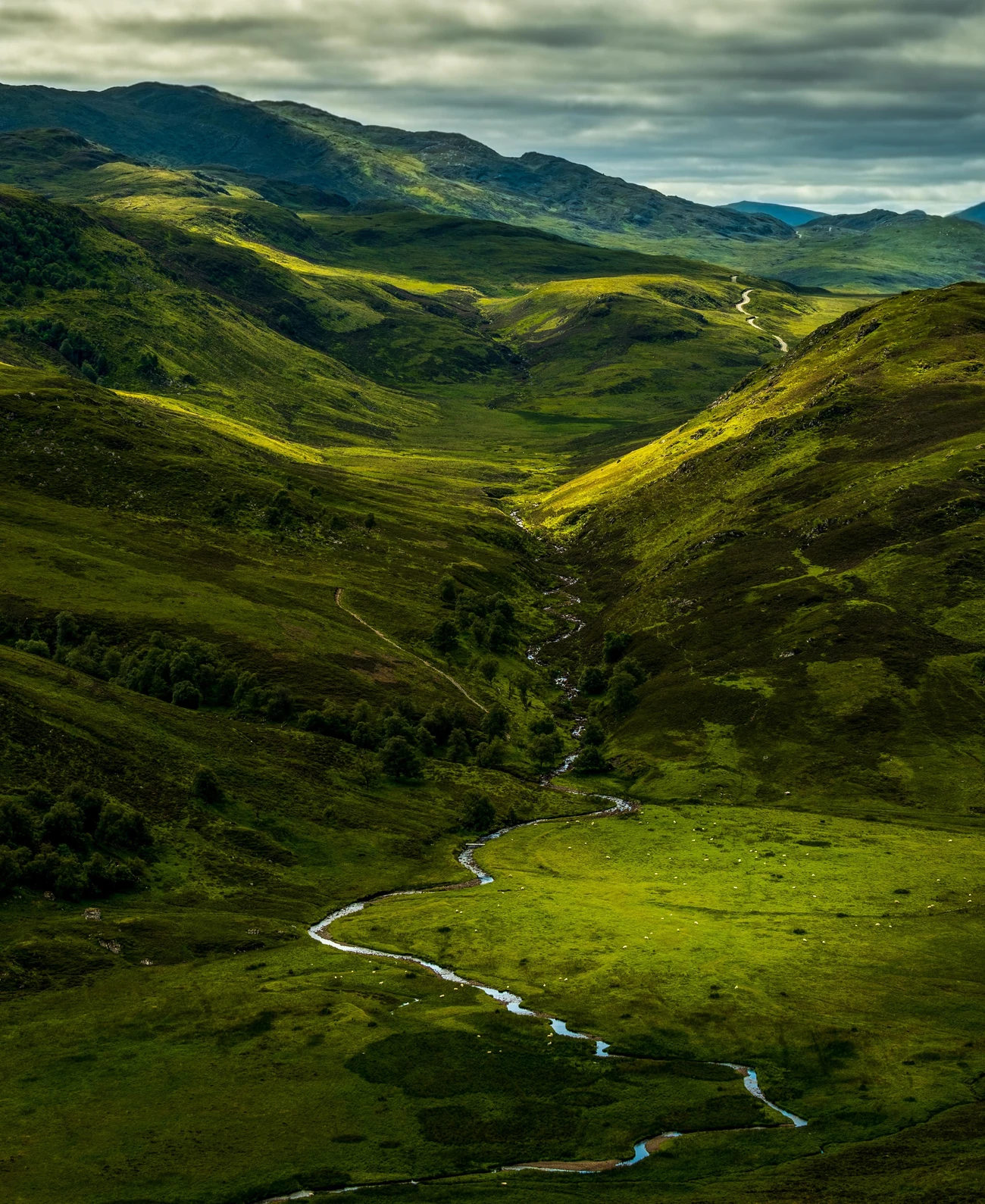 A river valley in the mountains of Eryri, North Wales
